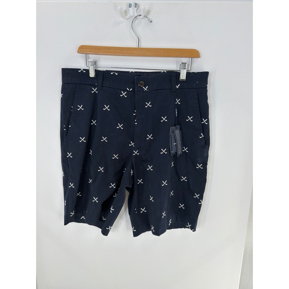Daniel Hechter Paris Mens Navy Blue Golf Club Embroidered Chino Shorts Size 34